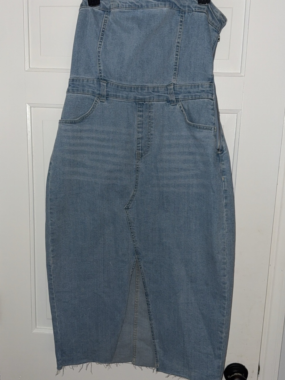 Light Blue Denim Strapless Dress